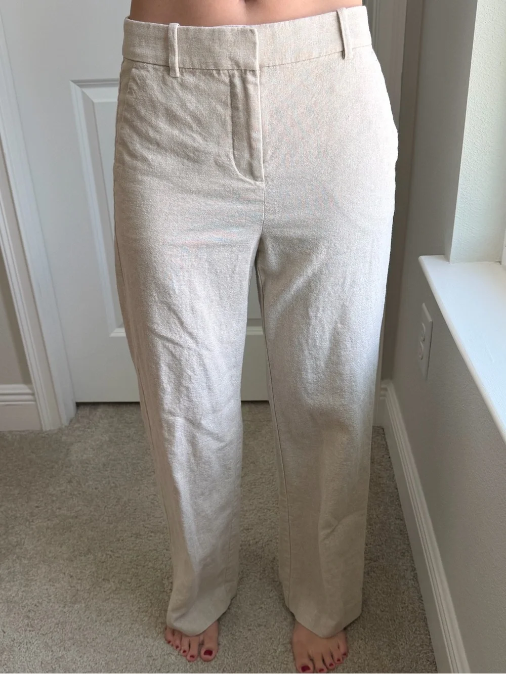 J. Crew Remy Linen-Blend Wide Leg Trouser